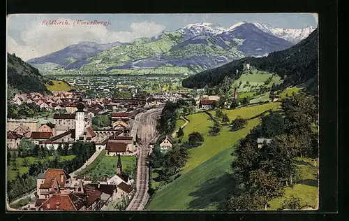 AK Feldkirch, Teilansicht mit Strassenpartie
