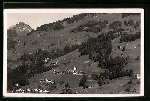 AK Sonntag im Gr. Walsertal, Panorama mit Kirche