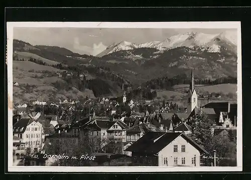 AK Dornbirn, Teilansicht mit Kirche