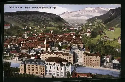 AK Feldkirch, Ortsansicht mit Stella Matutina