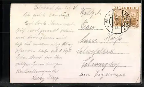 AK Feldkirch, Ortsansicht bei bedecktem Himmel