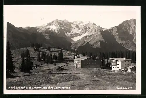 AK Schröcken, Körberseehotel mit Braunarlspitze