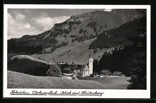 AK Schröcken, Hotel Mohnenfluh mit Kirche und Blick auf Heiterberg