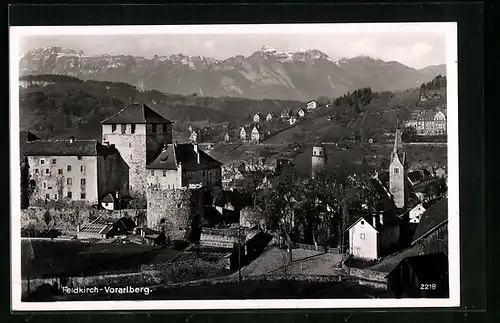 AK Feldkirch, Blick auf Schattenburg und die Stadt
