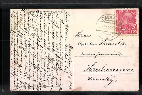 AK Danöfen, Ortsansicht von einer Wiese aus