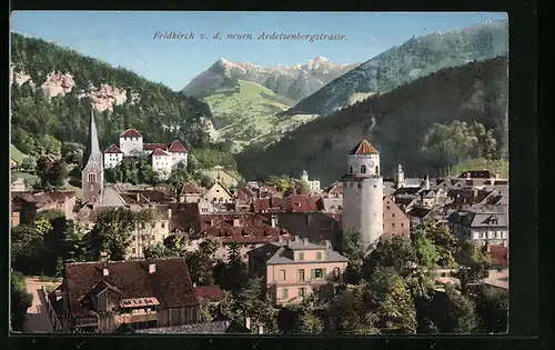 AK Feldkirch, Ortsansicht von der neuen Ardetzenbergstrasse
