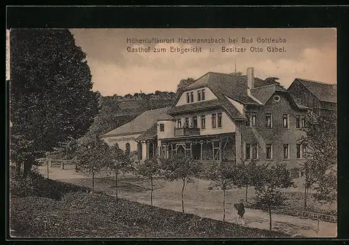 AK Hartmannsbach, Gasthof zum Erbgericht, Bes.: Otto Gäbel