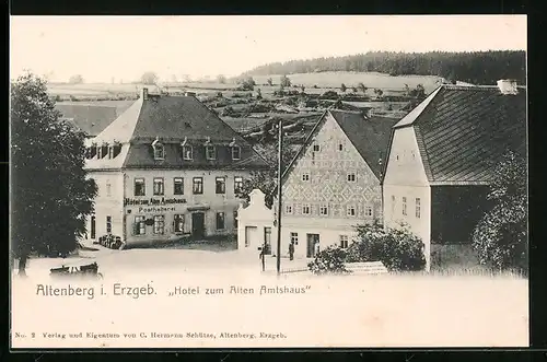 AK Altenberg i. Erzgeb., Ortspartie mit Hotel zum Alten Amtshaus