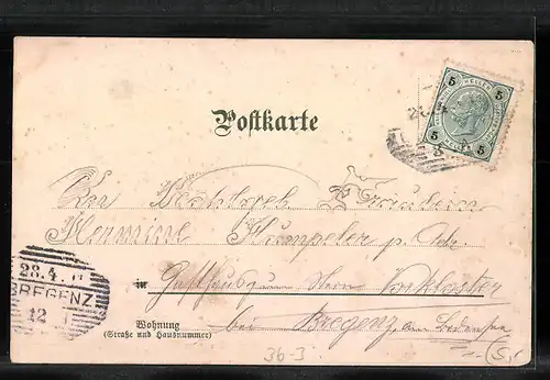 AK Die Überraschung, Frau mit Trompete