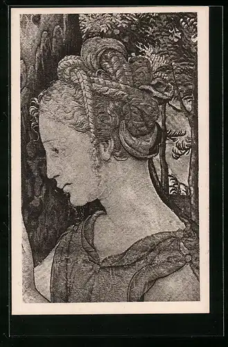 AK Wiener Gobelinsammlung, Teppich der Vertumnus-Serie, Kopf der Pomona