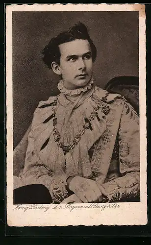AK König Ludwig II. als Georgiritter