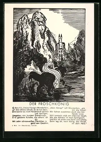 AK Das Märchen vom Froschkönig mit Illustration