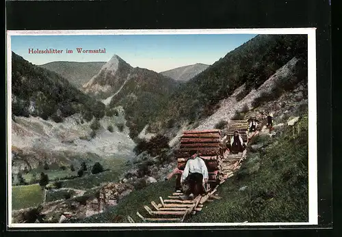 AK Holzschlitter im Wormsatal