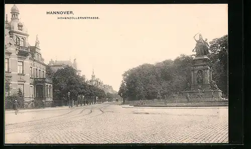 AK Hannover, Strassenpartie der Hohenzollernstrasse