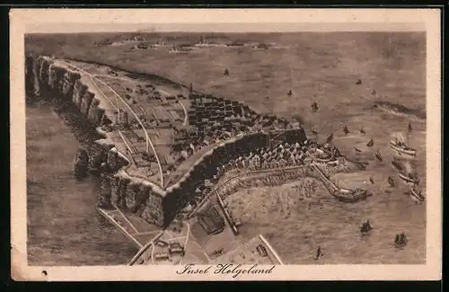 Künstler-AK Helgoland, Gesamtansicht