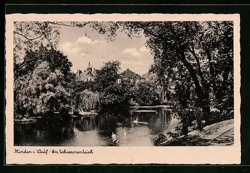 AK Minden i. Westf., Am Schwanenteich