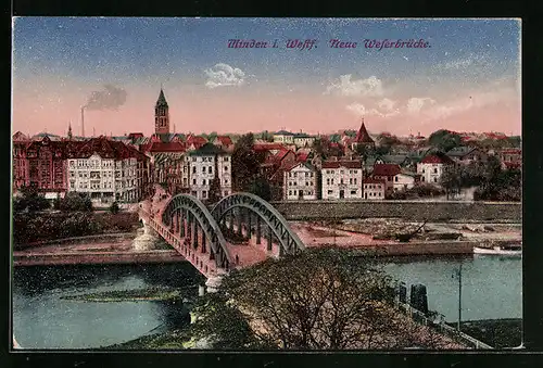 AK Minden i. Westf., Neue Weserbrücke
