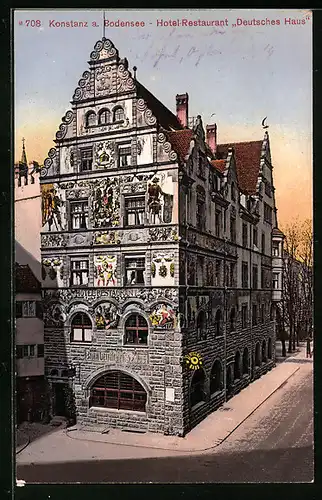 AK Konstanz a. Bodensee, Hotel Restaurant Deutsches Haus