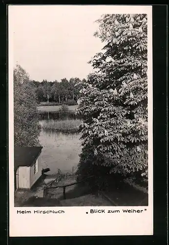 AK Storkow, Heim Hirschluch, Blick zum Weiher