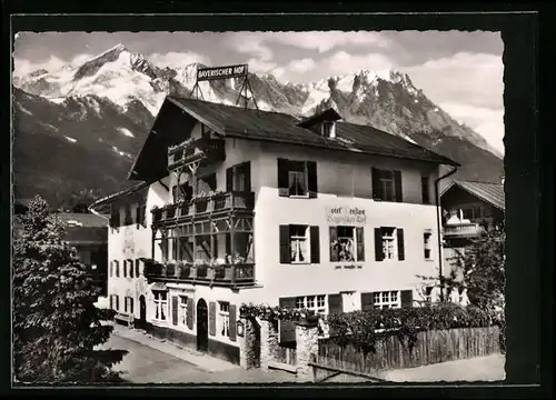 AK Garmisch, Hotel-Pension Bayrischer Hof, Griesgartenstrasse 20