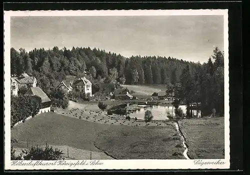 AK Königsfeld i. Schwarzwald, Ortspartie am Sägeweiher