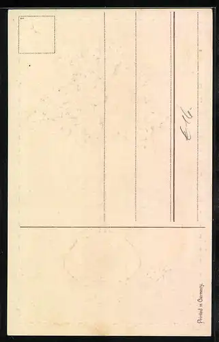 Präge-AK Fliederstämmchen zu Pfingsten