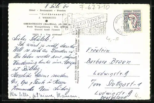 AK Obersteigen, Hotel-Restaurant Goldbrunnen