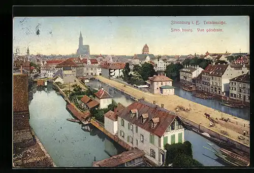 AK Strassburg, Teilansicht der Stadt