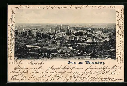 AK Weissenburg, Totalansicht der Ortschaft