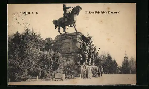 AK Wörth a. S., Kaiser-Friedrich-Denkmal