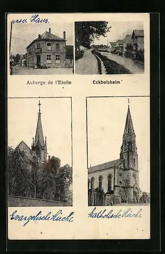 AK Eckbolsheim, Auberge de l`Etoile, les Eglises