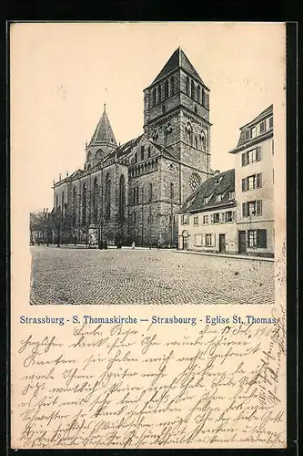 AK Strassburg, Ansicht der S. Thomaskirche