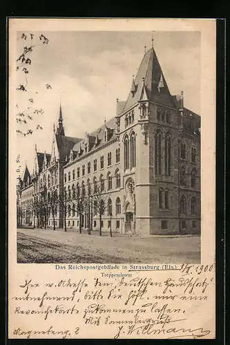AK Strassburg, Reichspostgebäude, Treppenthurm