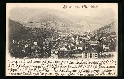 AK Markirch, Ortsansicht mit Umgebung