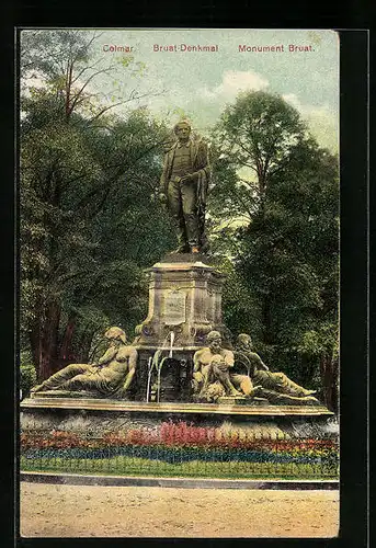 AK Colmar i. Els., Am Bruat-Denkmal