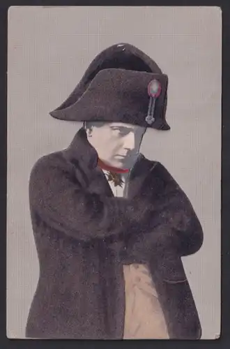 Filz-AK Napoleon mit Filzhut in nachdenklicher Pose