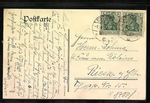 AK Herrnhut i. Sa., Am Platz mit Gasthof