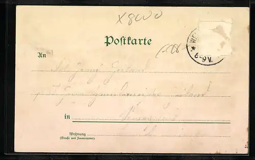 Lithographie Dresden-Ober Loschwitz, Weisser Adler, Tanzsaal