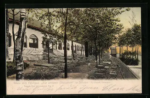 AK Schulau, Fährhaus Zur schönen Elbaussicht mit Terrasse