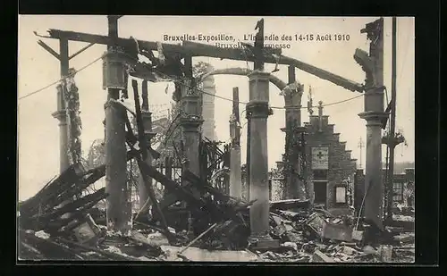 AK Bruxelles, Exposition 1910, L`Incendie 1910, Kermesse