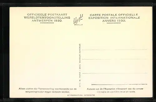 AK Antwerpen, Wereldtentoonstelling 1930, Paviljoen van Nederland