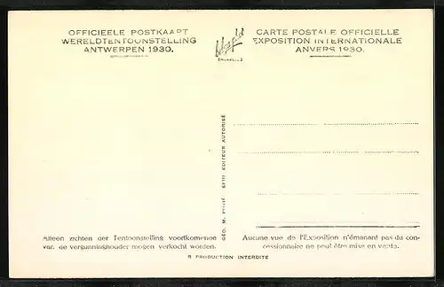 AK Antwerpen, Wereldtentoonstelling 1930, Het Britisch Paviljoen