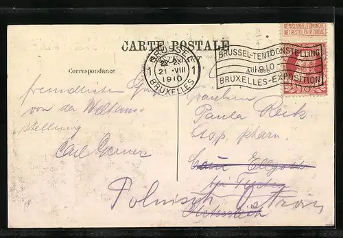 AK Bruxelles, Exposition 1910, Section Allemande