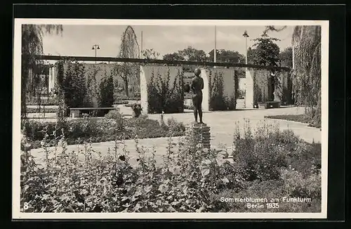 AK Berlin, Sommerblumen am Funkturm 1935