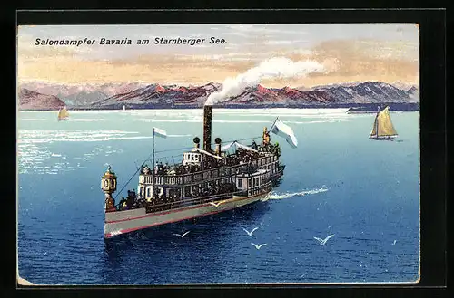 AK Salondampfer Bavaria am Starnberger See