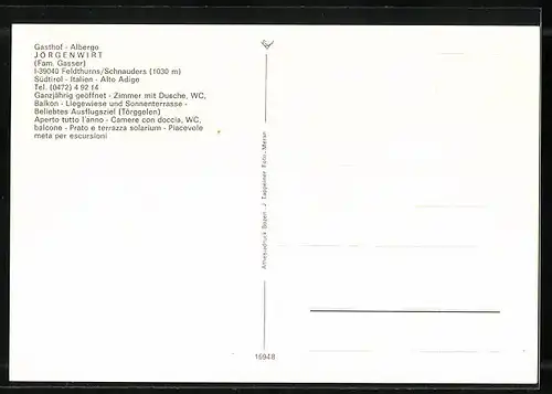 AK Feldthurns /Schnauders, Gasthof Jörgenwirt, Ortsansicht