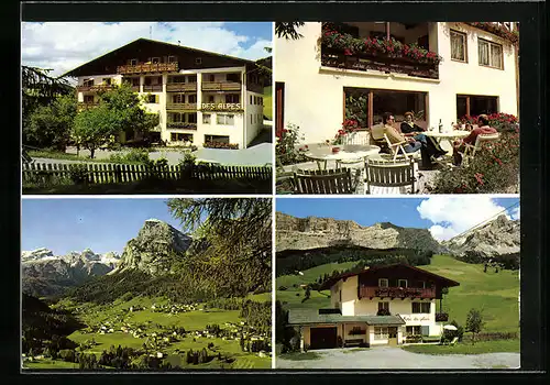 AK La Villa /Val Badia, Pension Des Alpes, Ortsansicht