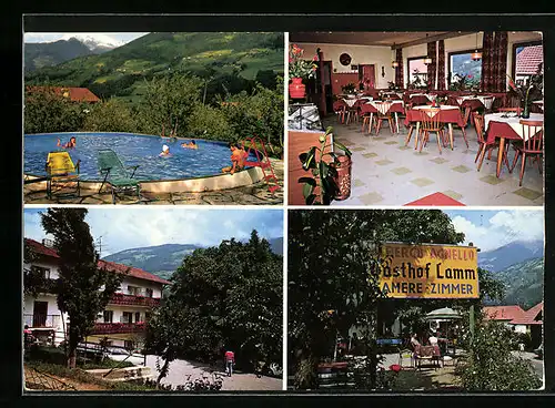 AK Riffian bei Meran, Pension-Restaurant Lamm, Innenansicht, Garten