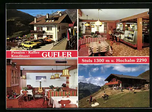 AK Moos-Hinterpasseier, Pension-Cafe Gufler, Innenansichten