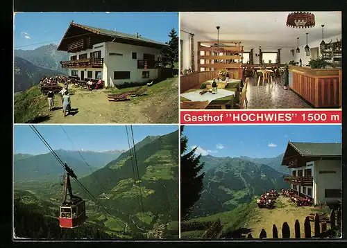 AK Tall-Schenna, Gasthof Hochweis, Innenansicht, Terrasse